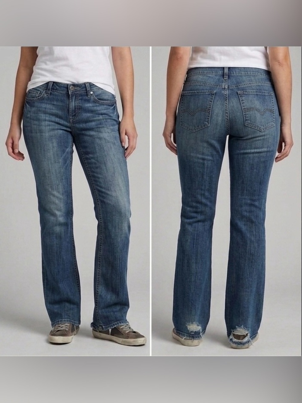 NOBO Denim Dark Worn-In Jeans W/Distressed Hems 13